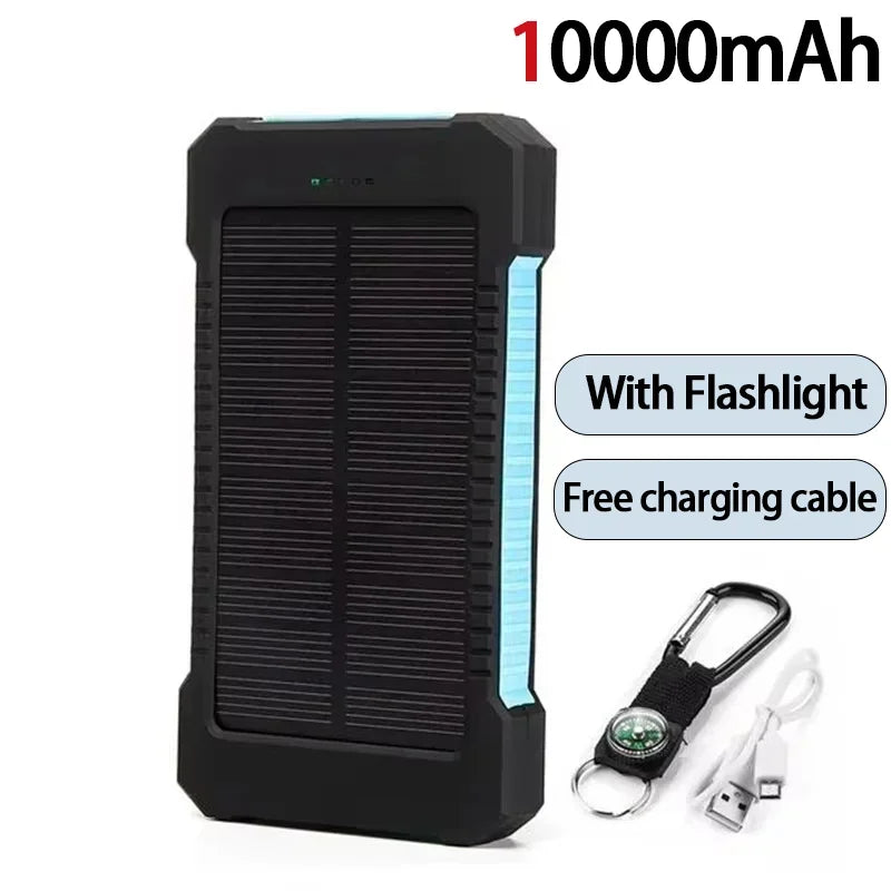 Lenovo CCC 500000mAh Large Capacity Solar Power Bank Super Fast Charging Portable External Battery For iPhone Outdoor Emergency