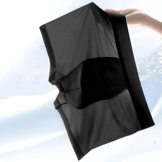 3Pcs Pure Black Breathable Men's Flat Leg Pants Comfortable Underwears Casual Sporty Boxer Shorts Thin Summer Cooling Paties