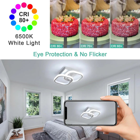 Modern LED Ceiling Lights Square Aisle Lamps Small Corridor Ceiling Fixtures for Hallway Kitchen Bedroom Stair Living Room Study