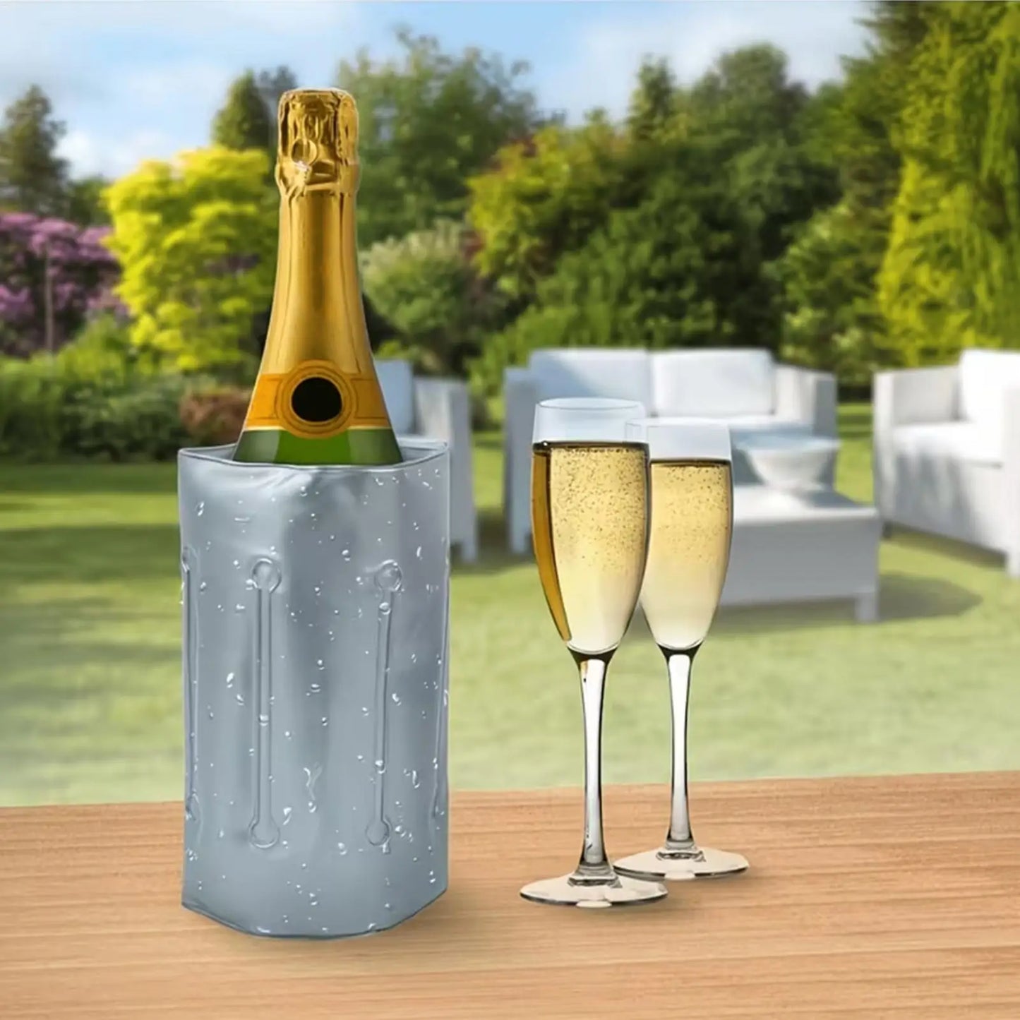 33x18cm Flexible Insulated Wine & Beer Bottle Cooler Sleeve, Reusable Portable Neoprene Can Cooler for Champagne, Beer & Soda
