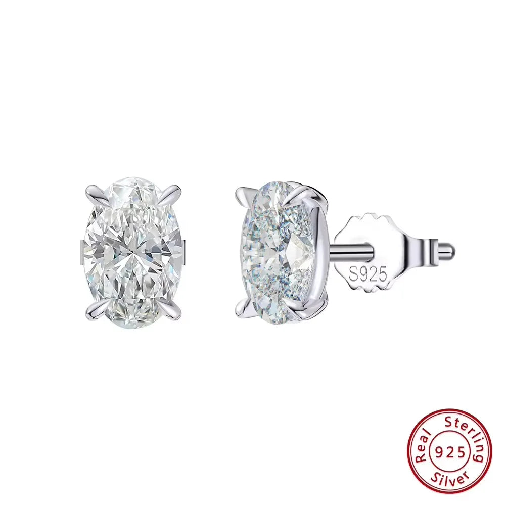 ORSA JEWELS Exquisite 925 Sterling Silver Zircon Earrings for Women Shiny 8A Premium Cubic Zirconia Earrings Party Jewelry LZE03