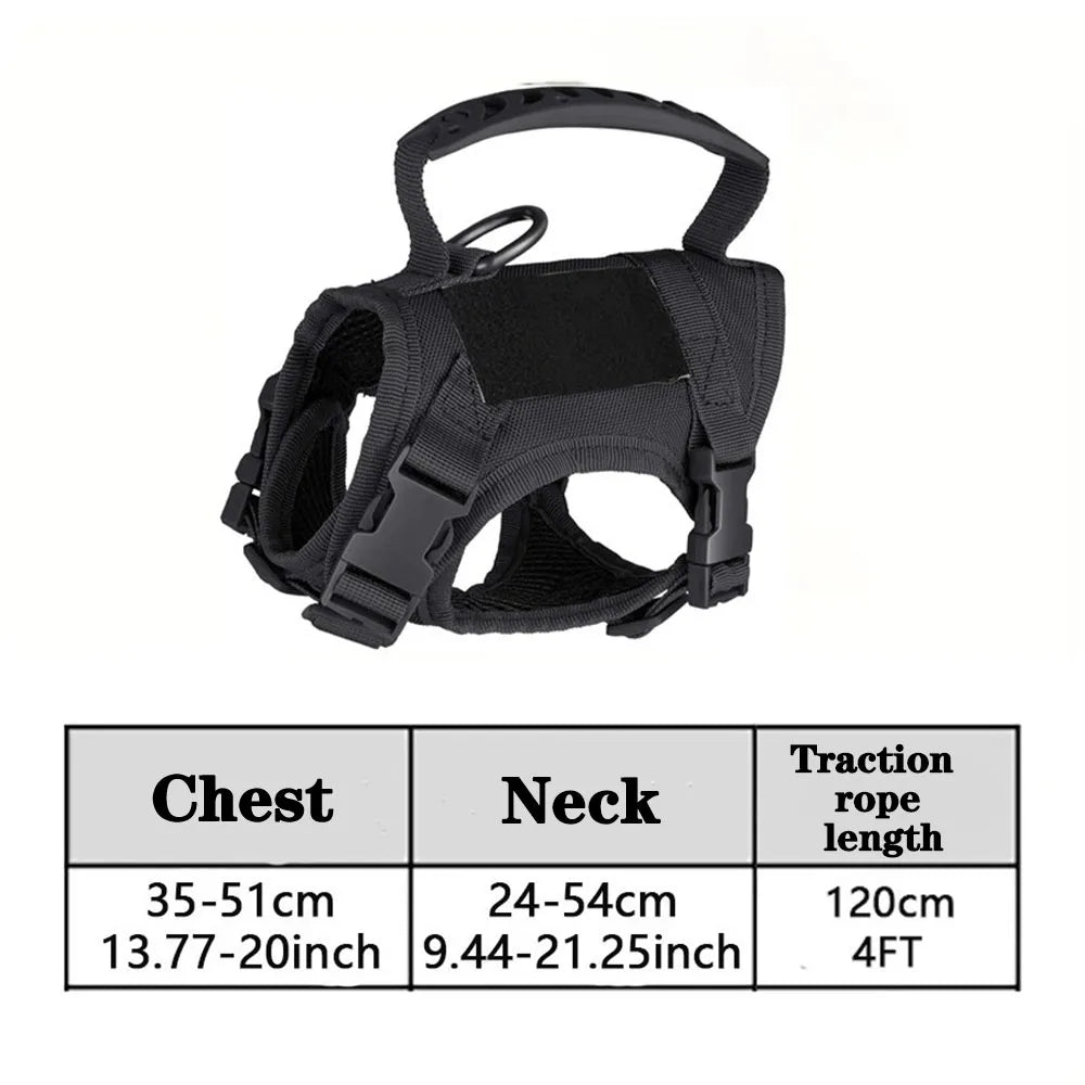 Tactical Cat Dog Harness Leash For Working Adjustable Pet Vest Harness Soft Mesh Training Puppy Straps with Handle For Large Cat