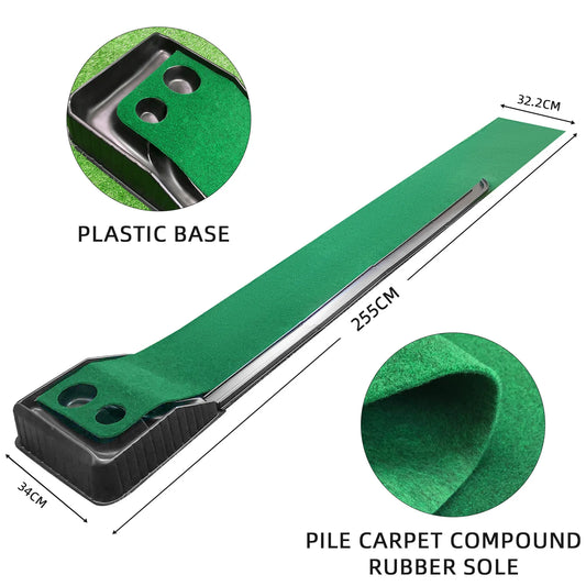 Golf Putting Green Indoor Golf Putting Mat with Automatic Ball Return Ideal for Outdoor Training Practice Portable Great Gift
