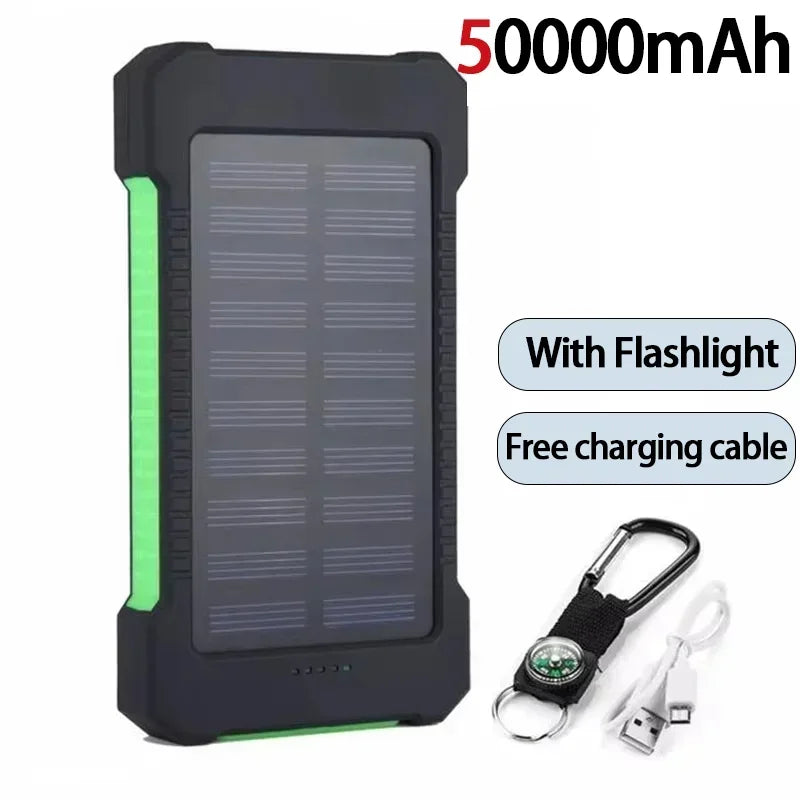 Lenovo 500000mAh Large Capacity Solar CCC Power Bank Super Fast Charging Portable External Battery For Travel Outdoor Emergency