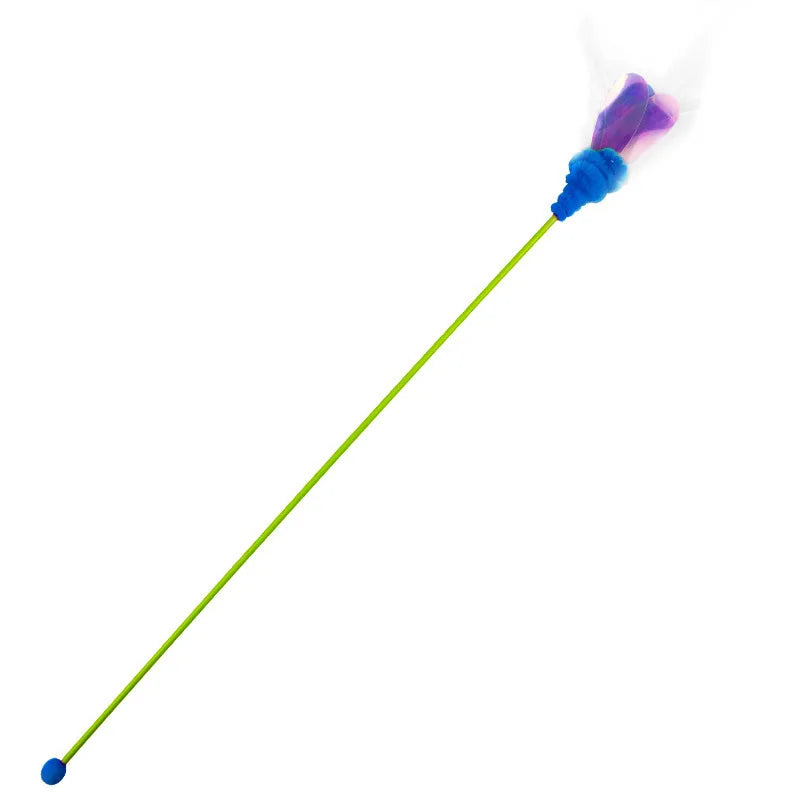 Cat Toy Feather Cats Sticks Insects Toys for Cats Teasing Butterfly Stick Cat Toys Interactive Wool Ball Teaser Toy Pet Products