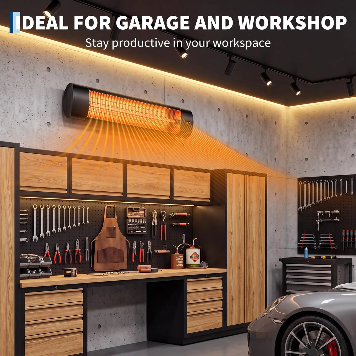 1500W Carbon Fiber Infrared Patio Heater Outdoor Electric Wall Mount With Remote, 24h Timer, 3 Heat Modes For Garage Porch Areas
