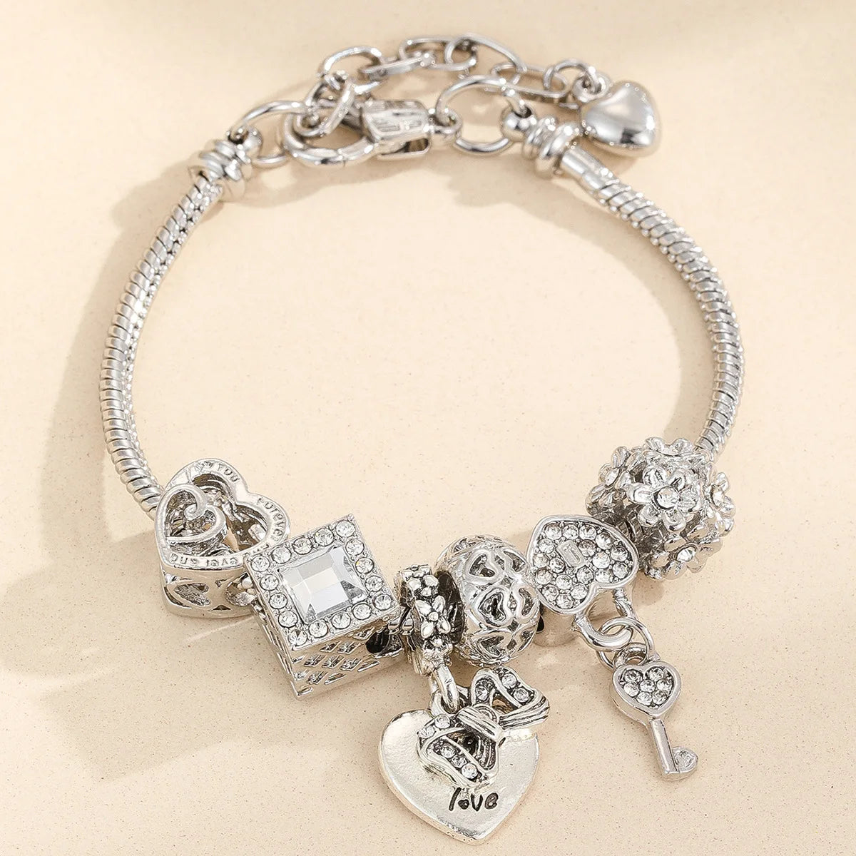 Bohemian Pink Cherry Blossom Love Bracelet Pendant Bead Design Summer Beach Music Festival Leisure Party