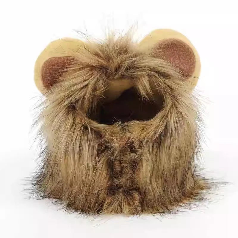 Cat Cosplay Dress Up Pet Hat Lion Mane for Cat Puppy Lion Wig Costume Party Decoration Halloween Christmas GatosPet Supplies