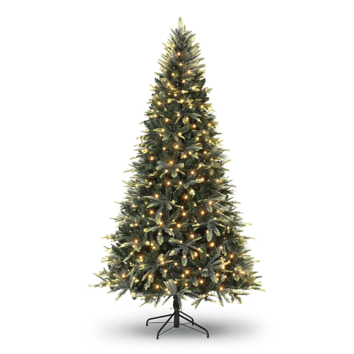 6.5ft Christmas Tree, Artificial Christmas Tree with 300 Warm White Lights, PE & PVC Xmas Tree with Thickened Branch Tips, Easy Assembly for Home Office Party, Green