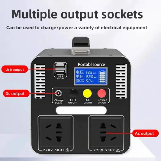 166.5wh/333wh Portable 220v Outdoor Power Bank with Large Capacity for Self-Driving, Camping, and Emergency Backup Power Storage