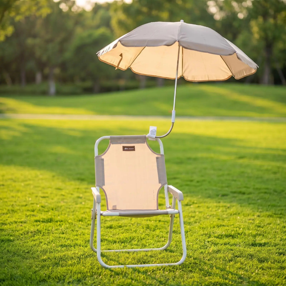Lightweight Outdoor Folding Chair with Umbrella Alloy Frame Compact Portable Beach Seat for Fishing Camping Terrace Garden Relax