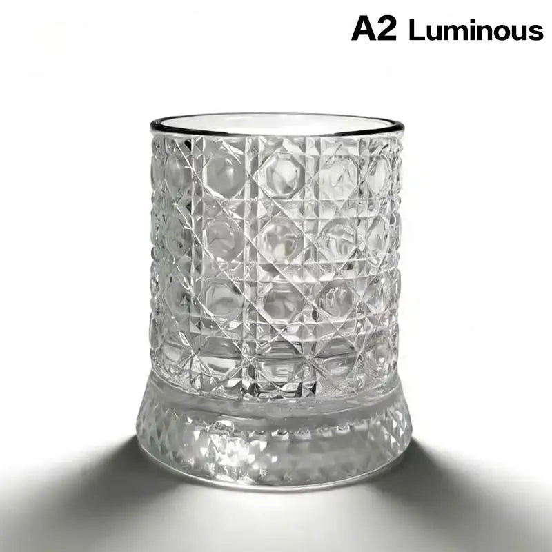 LED Glowing 360° Rotating Glass Cup for Home Bar and Wine Festivities
