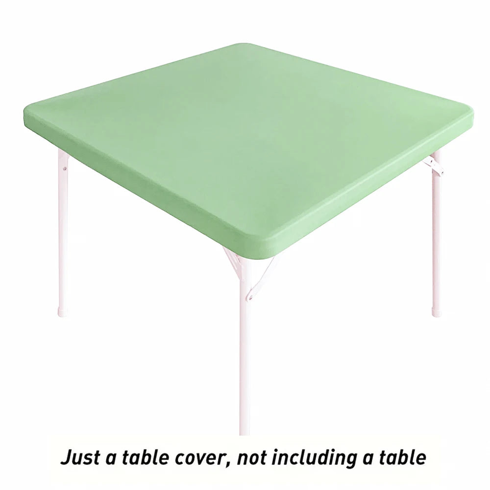 Square Fitted Table Cover Elastic Tablecloth Stretch Spandex Tables Top Cover Table Topper Cap for Dining Kitchen Home Party