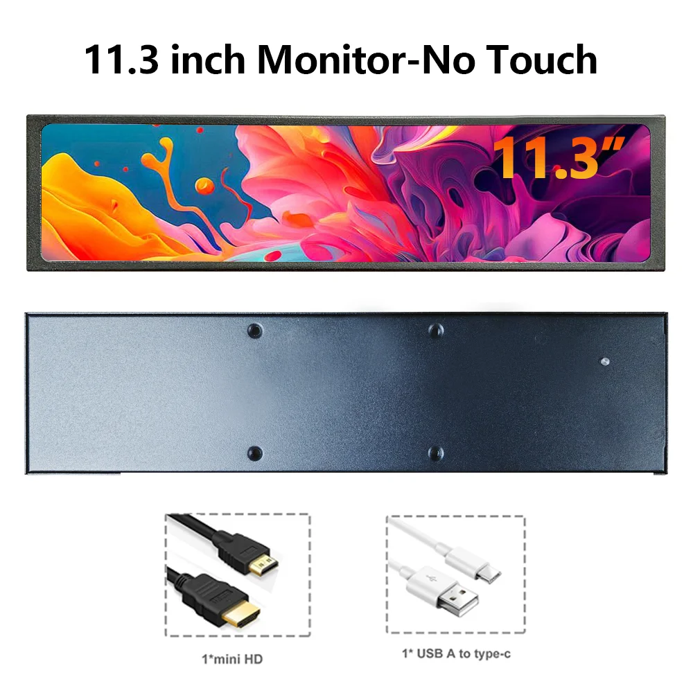 11.3/7.84/8.8 Inch Portable Monitor Long Stretched Strip Display 1920x440 IPS LCD Screen for Raspberry Pi AIDA64 PC Laptop