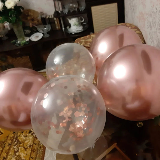 25pcs Rose Gold Mixed Balloons 10 15 16 18 20 21 25 30 35 40 50th Birthday Party Decorations Woman Birthday Anniversary Decor