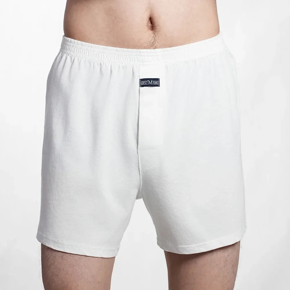 Men's Pure Cotton Boxer Shorts Underwear High Waist Big Underpants Casual Plaid Plus Size Aro Pants Pajama Bottoms at Home M-3XL