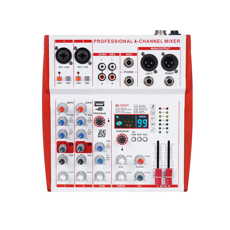 NXG MW Series 4/6CH Audio Mixer, 99 DSP Effects, Bluetooth 5.0, USB Audio Interface, for Live Stream, Karaoke, Recording & Podcast, Factory Direct | Clearance Sale
