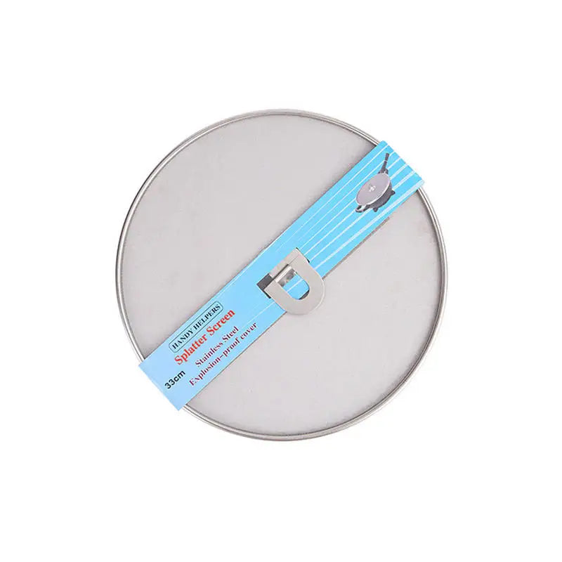 Dia. 25/29/33cm Stainless Steel Splatter Screen Mesh Pot Lid Cover Silver Oil Frying Pan Lid Cooking Tools Kitchen Gadgets