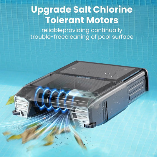 Y80 Solar Pool Skimmer Robotic Cordless Pool Vacuum with Remote Control 24 Hours Working Time Smart Obstacle Avoidance Auto-Parking Pool Cleaner 6L Large-Capacity Basket with Fine Filter for Pool Cleanning