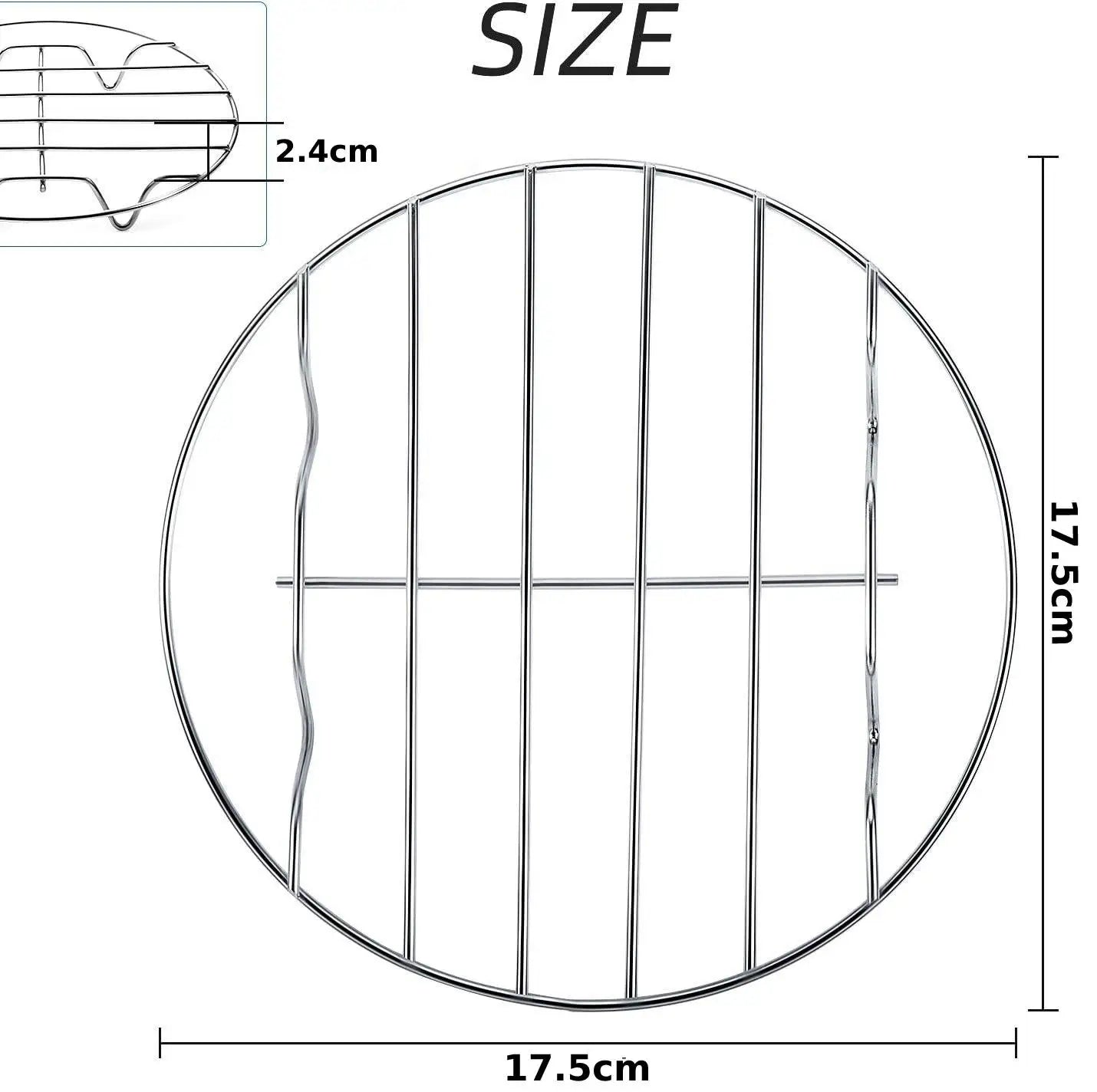 6/7/8 Inch Round Cooling Rack Stainless Steel Cooking Steaming Roasting Rack for Oven Pot Air fryer Pressure Cooker Cake Pan