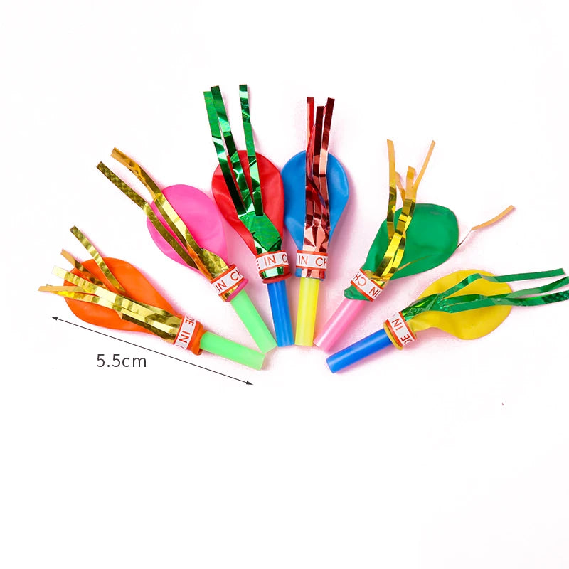 50PCS Colorful Balloon Whistle Blowing Dragon Kids Birthday Party Favors Giveaway Halloween Christmas Children Gift Bag Fillers