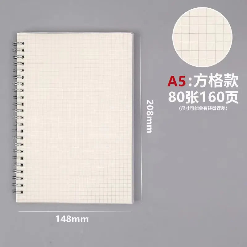 Transparent A5 Spiral Notebook, Lined & Grid Inner Pages, Journal Notepad