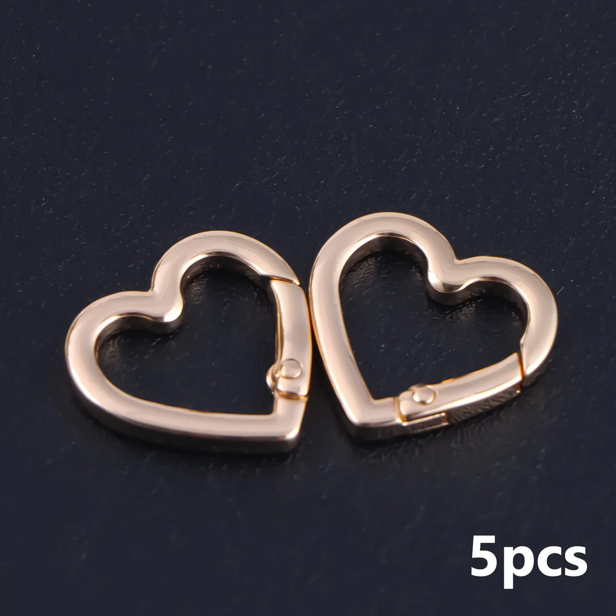 5Pcs Metal Heart Shape Spring Clasps Openable Carabiner Keychain Bag Clips Hook Dog Chain Buckles Connector Accessories