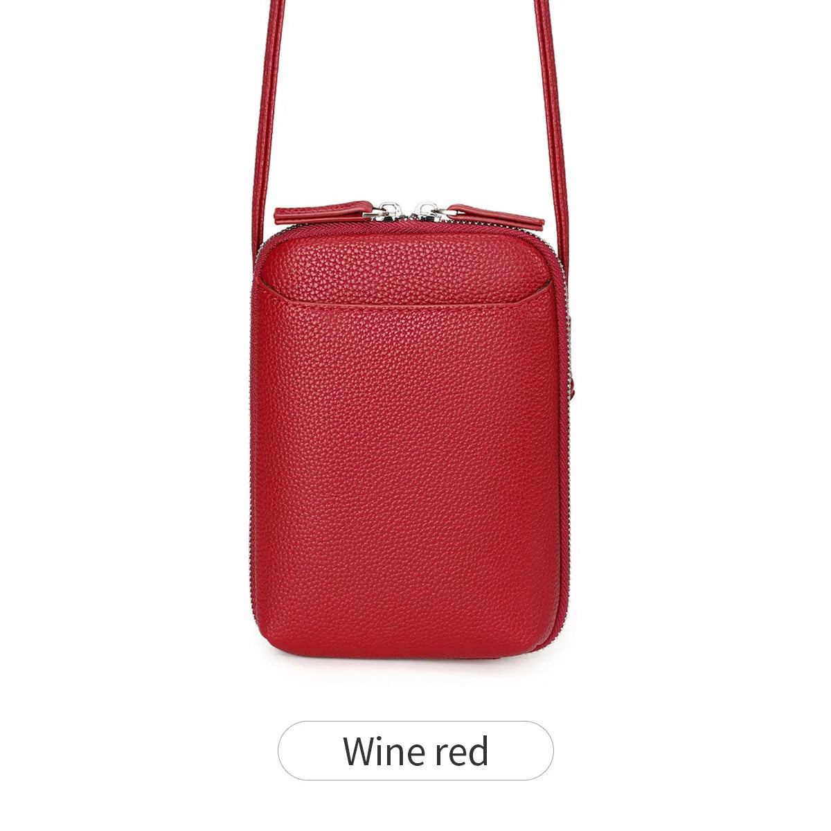 Classic solid color women's crossbody bag high-quality PU leather shoulder bag fashionableluxury large capacity mobile phone bag