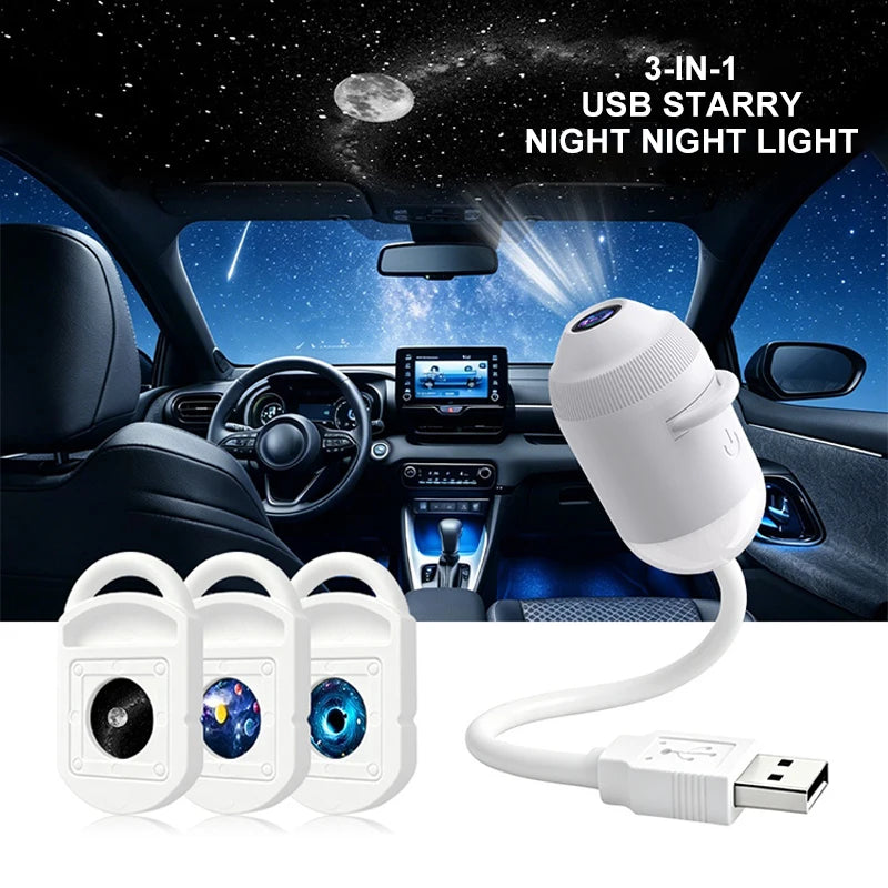 HD 4K Star Galaxy Projector Light 24 In 1 360 Degree Rotatable USB Holographic Night Lamp Eye Friendly Ambient Light For Bedroom