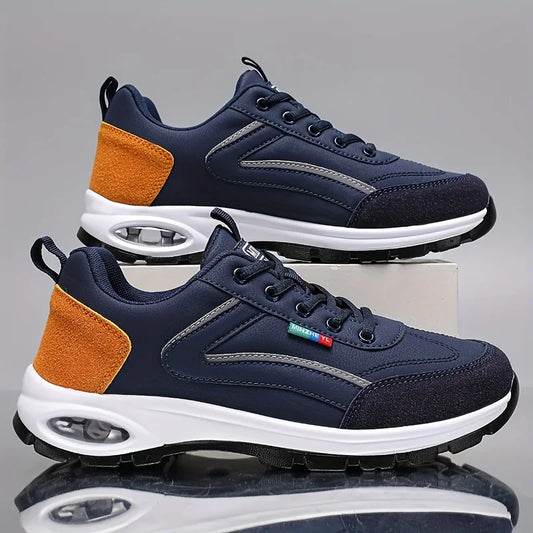 Men's Trendy Sports Shoes Lightweight Breathable Modern Non Slip Shoes Suede Detailing Outdoor Stylish Daily Wear Men Sneakers