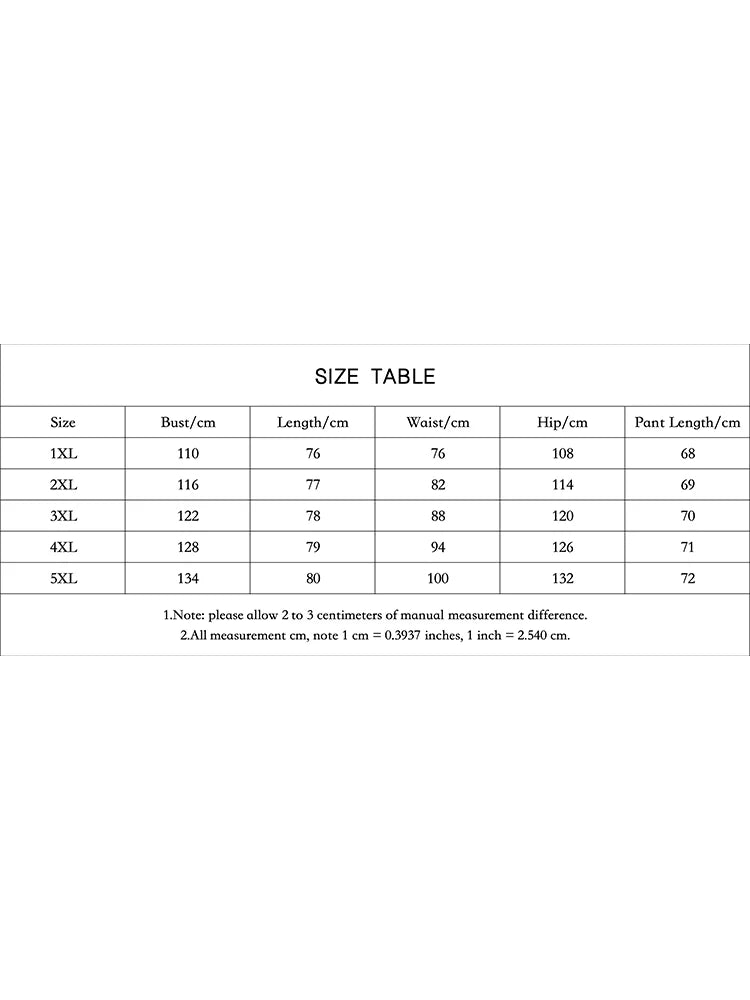 Plus Size Ladies Suit New Summer Women Hot Sales Black Oversize Casual Flower Rose Print T-Shirt Pants Two-Piece Suit