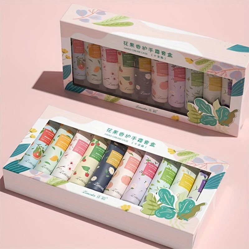 10pcs Hand Cream Box, Scented Hand Cream, Suitable for Chapped, Travel Hand Cream Mini Moisturizing Lotion with Shea
