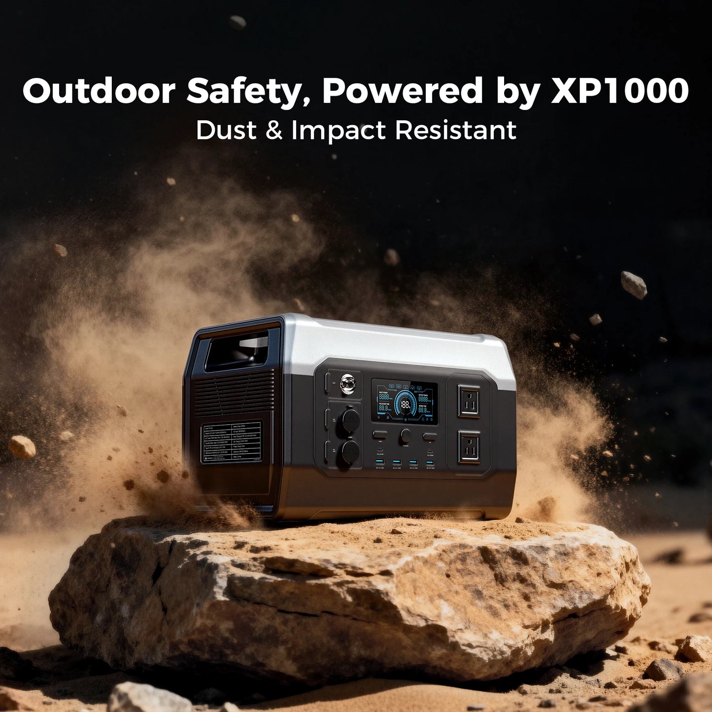 CTOLITY XP1000 1800W Portable Power Station 1024Wh LiFePO4 Continuous, 3600W Surge UPS Solar Generator, 1 Hour Super Fast Charge, for Home Backup, Camping & Hurricane Emergency