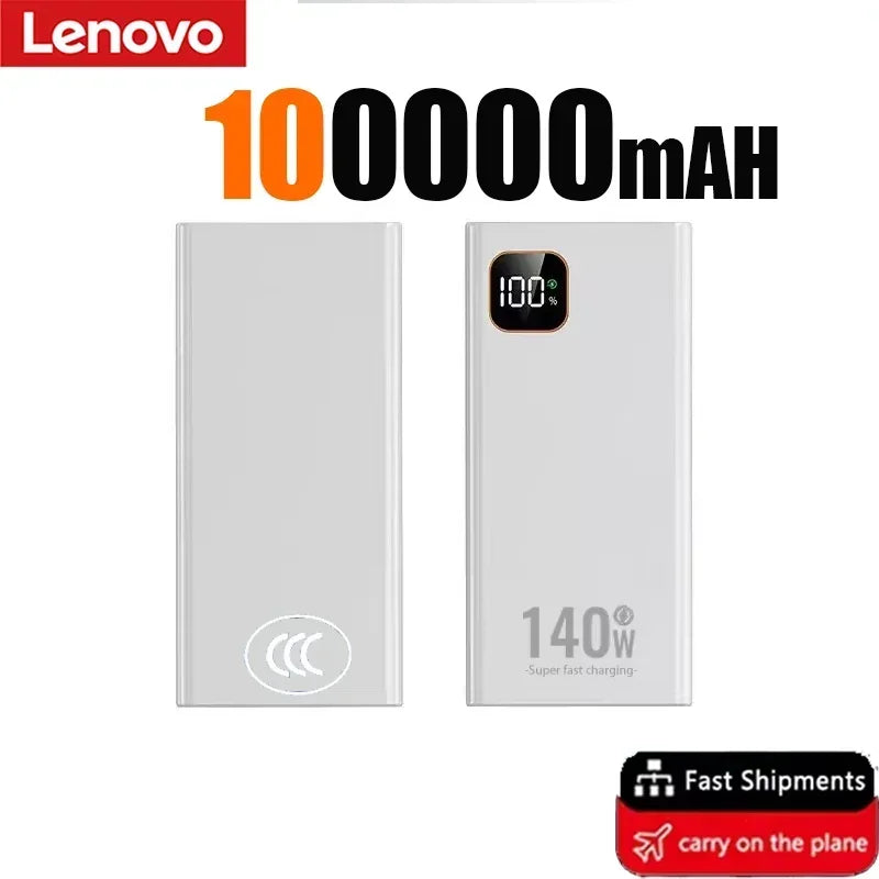 Lenovo 500000mAh CCC 140W Large Capacity Power Bank Portable Super Fast Charging 2027NEW Battery Charger For Xiaomi iPhone