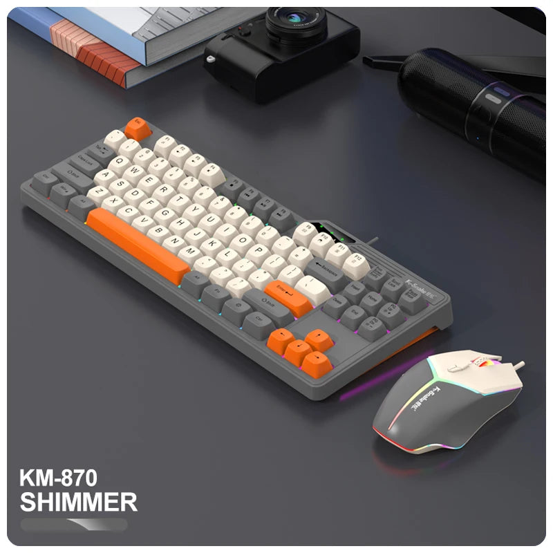 Wired Keyboard and Mouse Set,19-Key Rollover,Office/Gaming Compatible with Desktops and Laptops