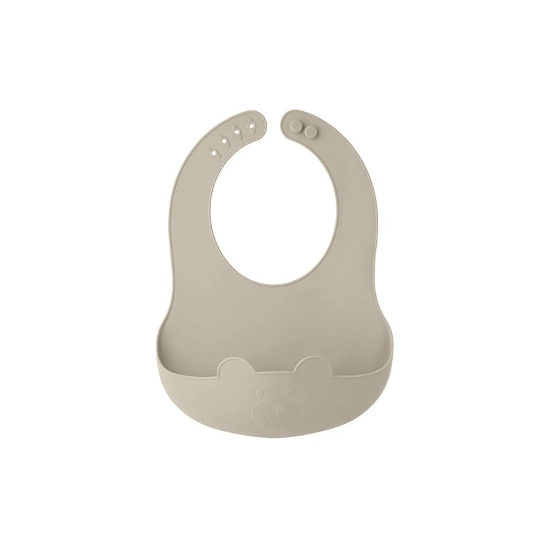 Cute Silicone Baby Bib (Unisex) – Ultra-Lightweight, Foldable Travel Bib. BPA-Free, Soft, and Durable Silicone Bib
