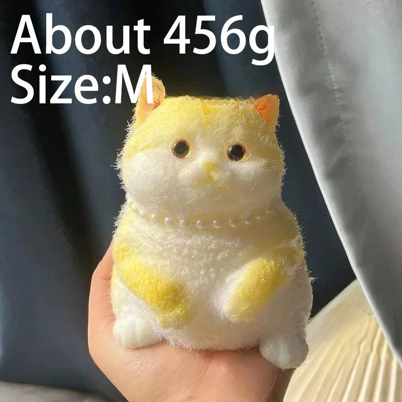 Cute Kawaii Cat Squishy Soft Silicone Stress Relief Squeeze Toy Anxiety Relief Desk Buddy Gift for Kids Adults Desk Decor Gift