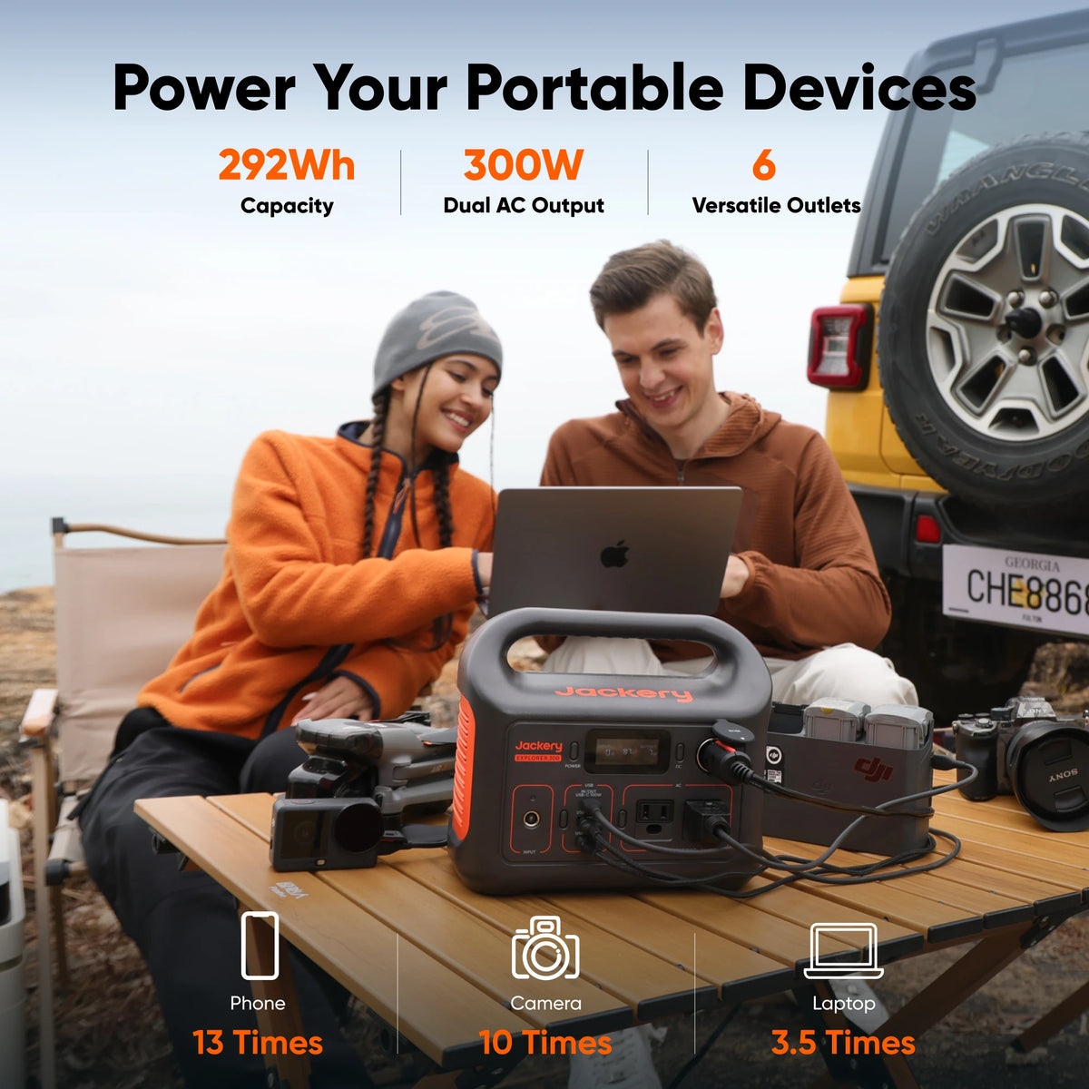 Jackery Portable Power Station Explorer 300 New and Carrying Case (S), Solar Generator for Outdoors Camping, Travel