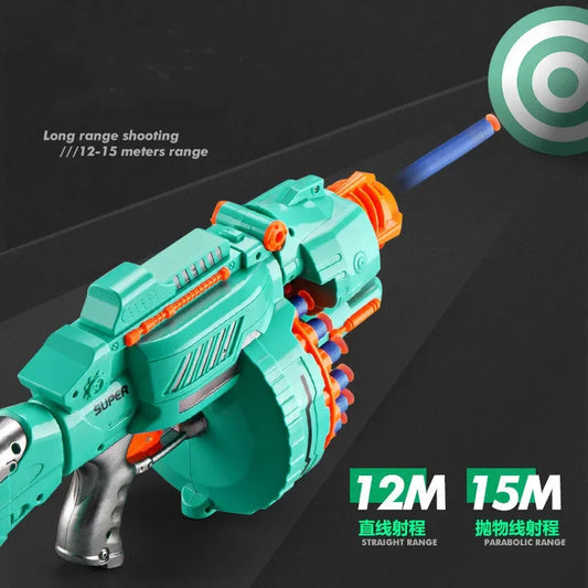 Children's Electric Continuous Shooting Gatling Toy Gun Suction Cup Soft Bullet Gun Explosion Nerfs gun BB Guns Gifts for Kids