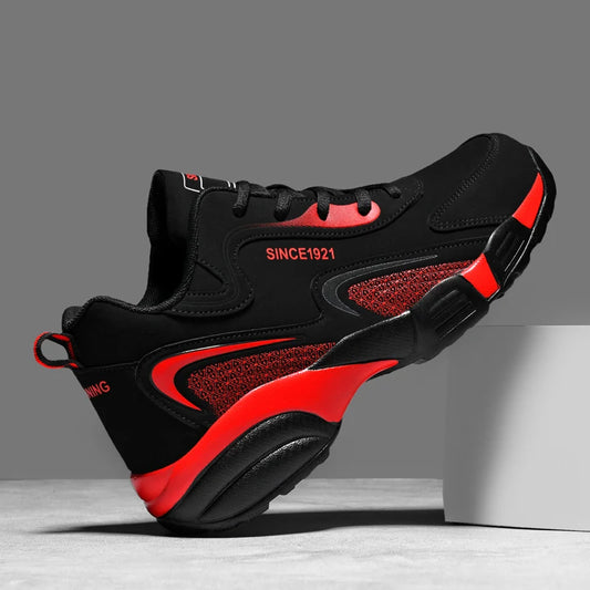 QZHSMY New Casual Thick Bottom Men's Sports Shoes Anti-Slippery Waterproof Male Sneakers Outdoor Walking Jogging Athletic Shoes