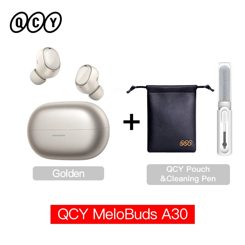 QCY MeloBuds A30 Wireless Earbuds Bluetooth 6.0 LDAC Hi-Res Audio -60dB Hybrid ANC Earphones AI Scene 8 Mics HD Call Headphones
