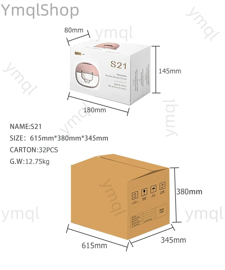Smart S21 Portable Pumps Electric Breast Pump 1000mAh Battery Baby Silicone Breast Milk Extractor