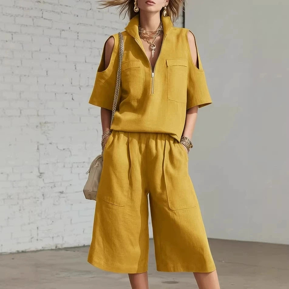 2026 Summer Cross Border New Foreign Trade Women's Clothing Short Sleeve Shorts Shirt Loose Pants Two Piece Sets Casual Clothes