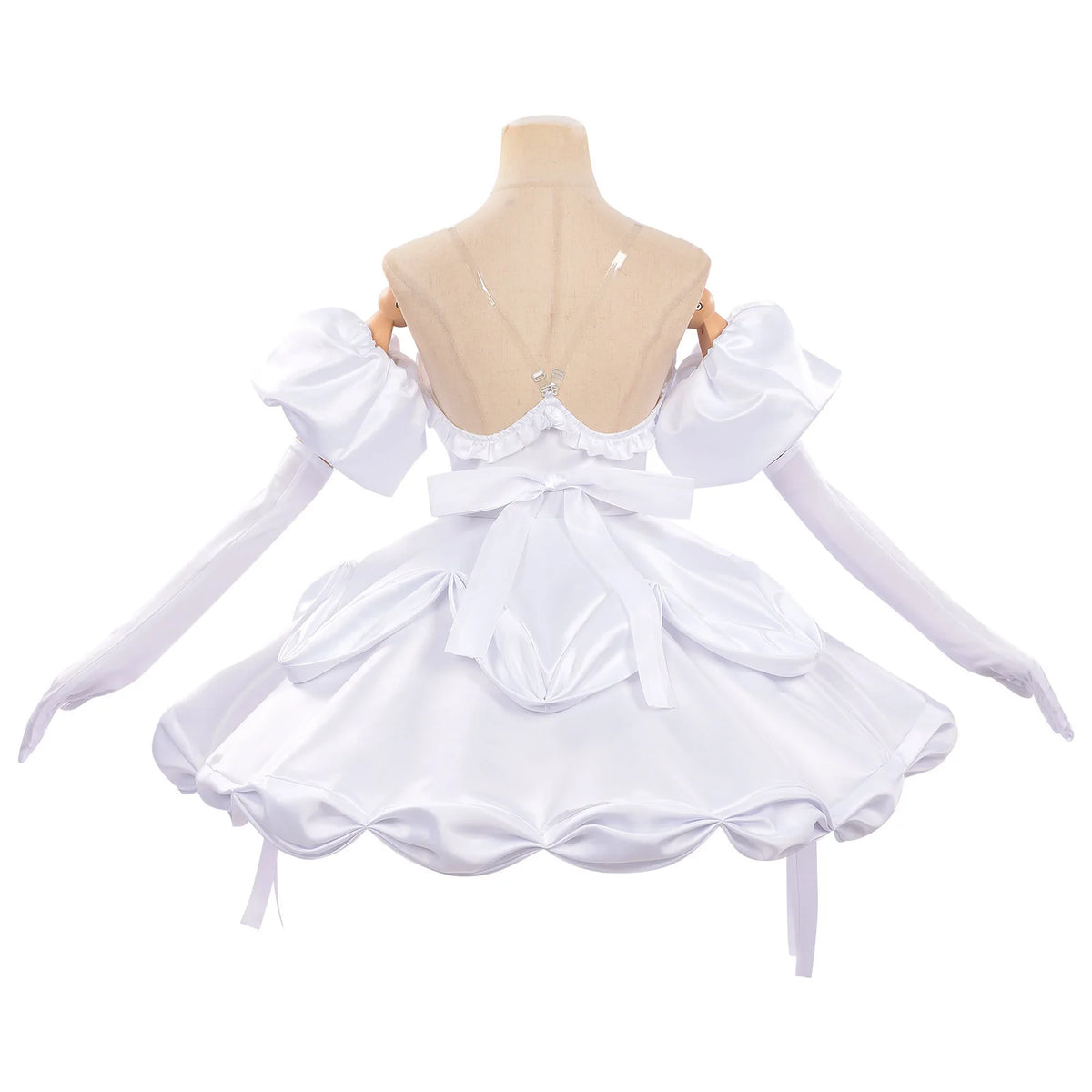Anime Zombie Stage Sua Cosplay Costume Wig Alien Stage White Dress Socks Bow Tie Headscarf Outfit Halloween Party Role Play