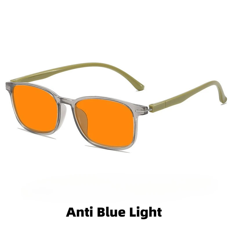 Fashionable Color Blocking Night Vision Blue Light Blocking Glasses Orange or Red Lenses for Computer Gaming Protective Eyewear