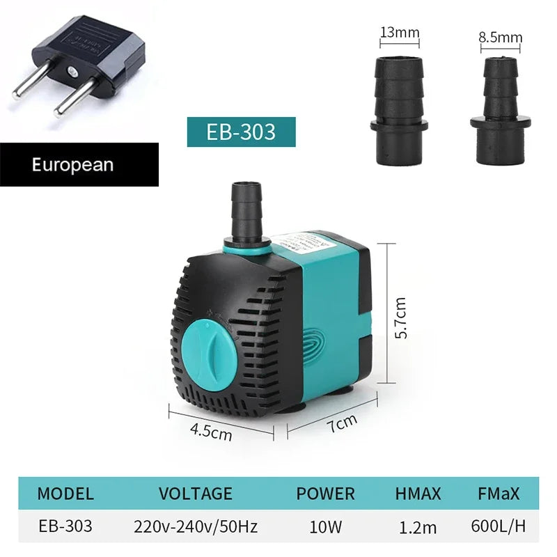 Small Adjustable Flow Rate Submersible Pump Fish Tank Aquarium Circulating Pump Bottom Filter Silent Suction Manure Change Pump