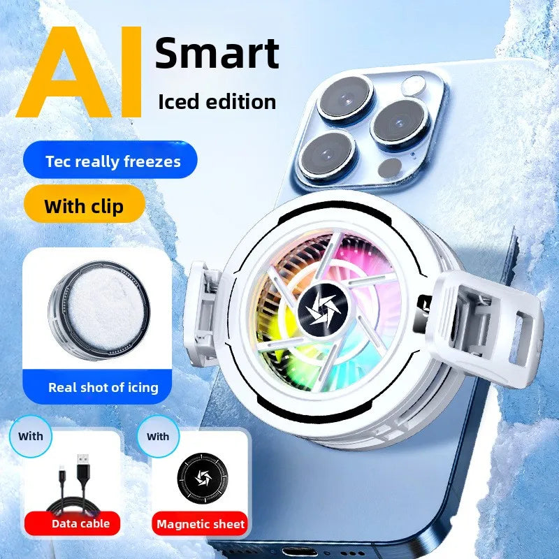 Cooling Phone Fan 15W Cell Phone Cooler Radiator Magnetic Cell Phone Game Cooler for Cell Phone Portable Fan Cooler Phone Fridge