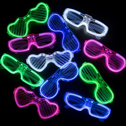 5/10/15/20/30 Pcs Led Neon Party Glasses Light Up Sunglasses Glow in the Dark Glasses for Kids Adults Party Supplies