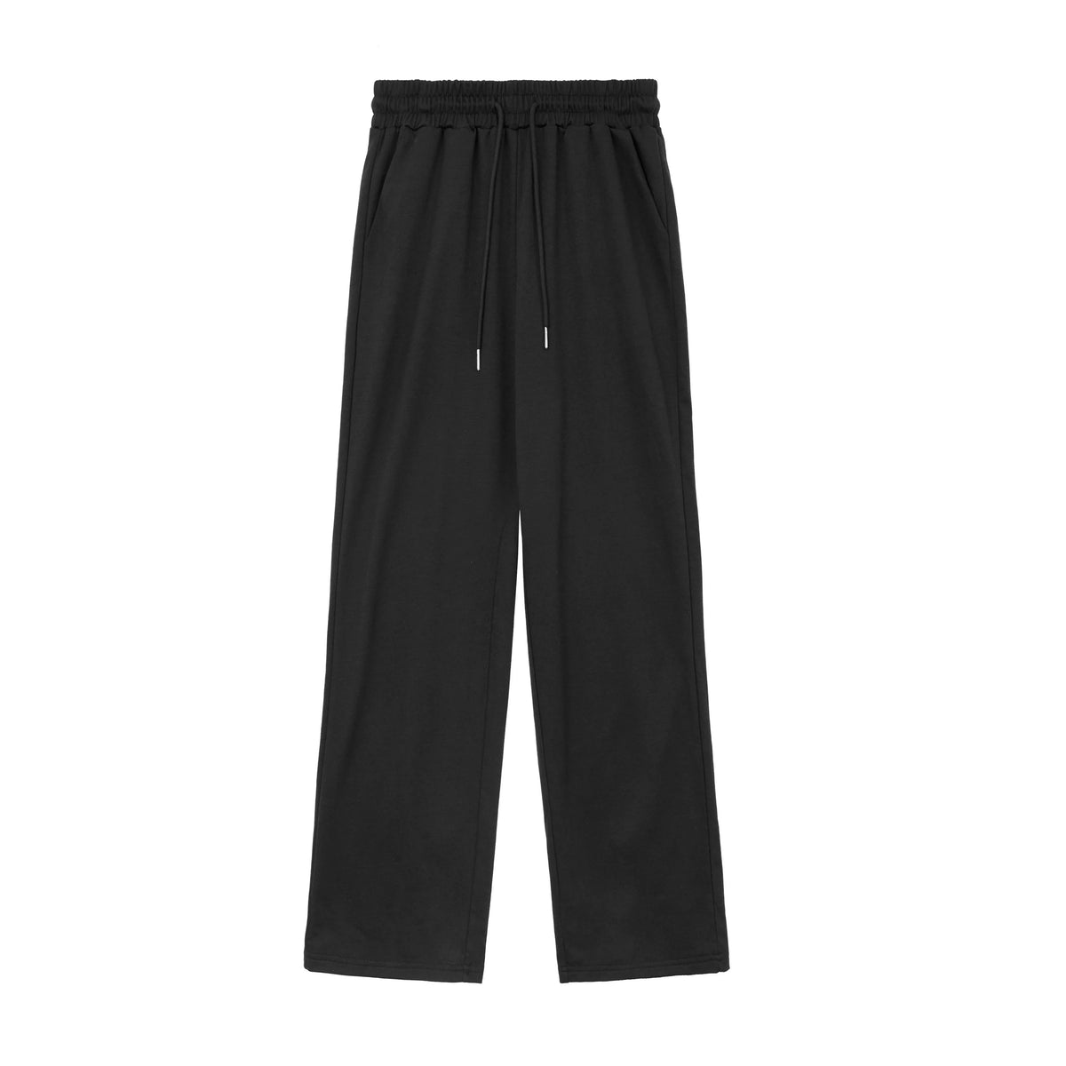 High Waisted Straight Leg Pants Drawstring Waistband Casual Pants Loose Wide Leg Sports Pants Trousers With Pocket