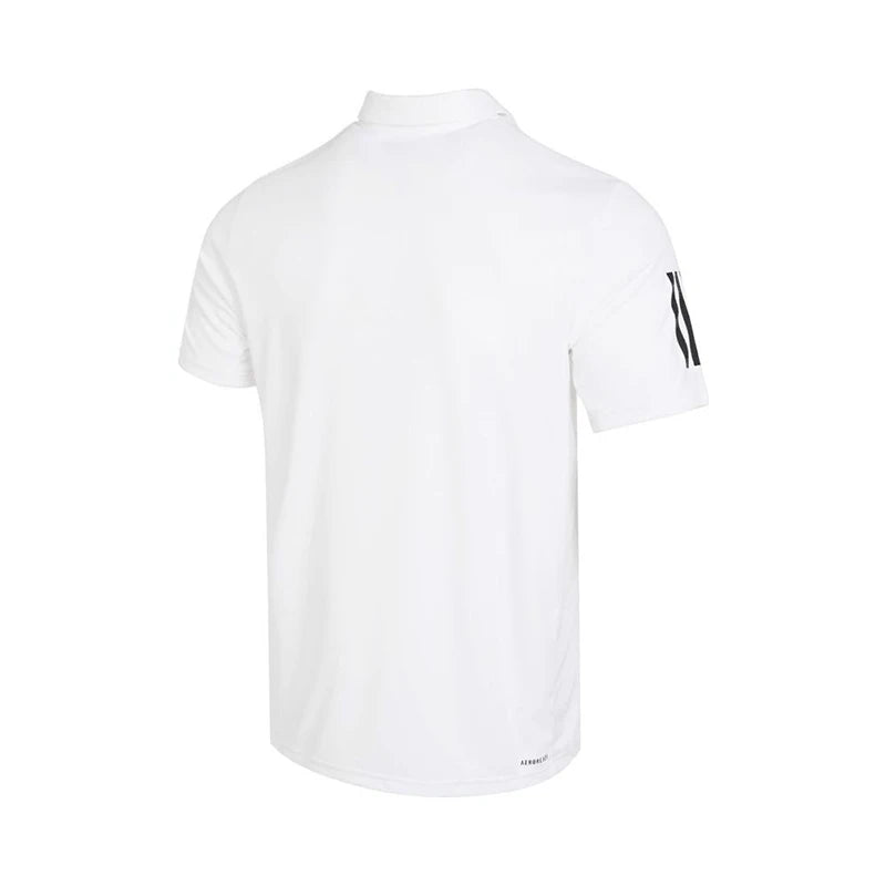 Adidas 3-Stripes Logo Half-Button Lapel Quick-Drying Short-Sleeved Polo Shirt Men's White Is2295
